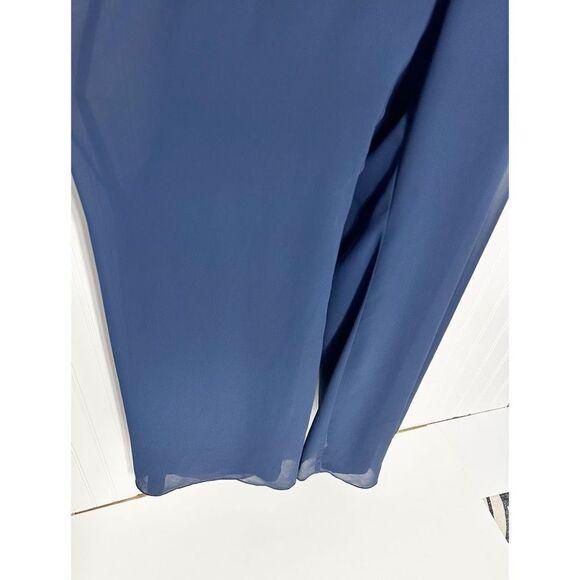 Hayley Paige Occasions Women's V-Neckline Style 5170 Jumpsuit Blue Size 10 - Picture 3 of 12